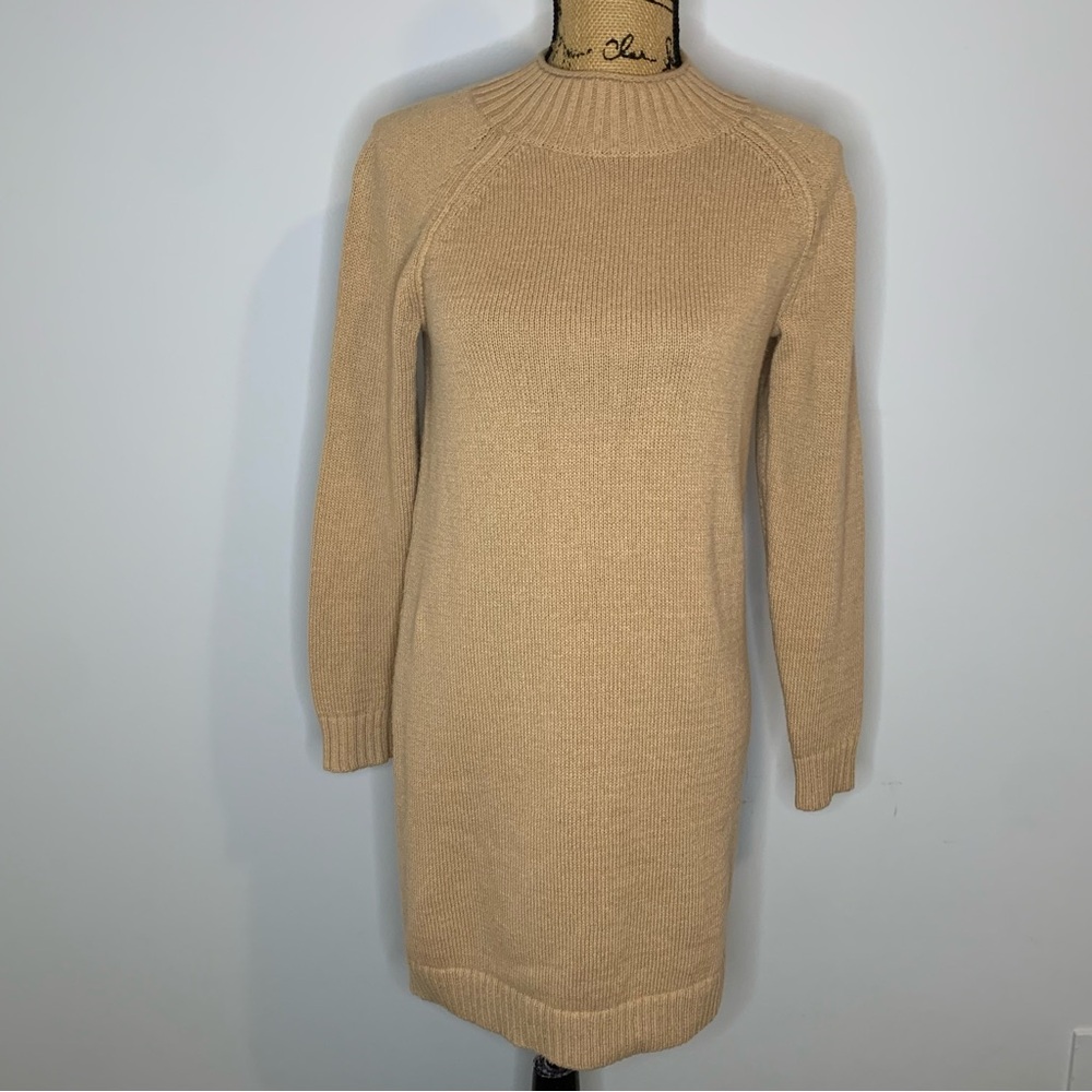 Banana Republic Camel Long Sleeve Petite Knit Dress NWT - Picture 5 of 12